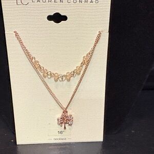 LC Lauren Conrad Rose Gold Necklace Set